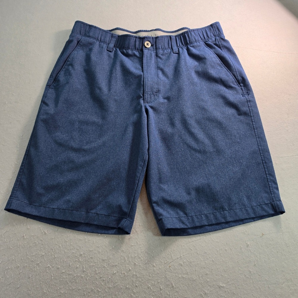 Under Armour HeatGear Mens Blue Heather Golf Shorts Loose Fit Size 36